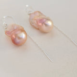 Barok ørekroge lyserøde - sølv