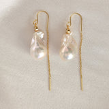 Barok ørekroge med kæde - forgyldt