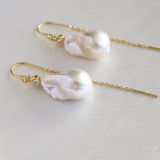 Barok ørekroge med kæde - forgyldt