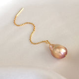 Barok ørekæde violet - forgyldt