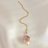 Barok ørekæde lilla - forgyldt