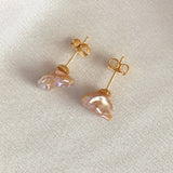 Barok ferskvandsperle ørestik #2