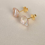 Barok ferskvandsperle ørestik #3