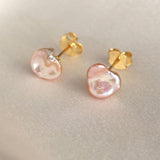 Barok ferskvandsperle ørestik #4