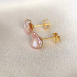 Barok ferskvandsperle ørestik #4