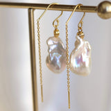 Barok ørekroge med kæde - forgyldt